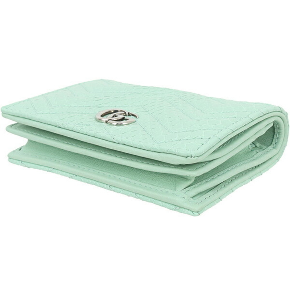 Gucci Python Green Wallet Leather Chevron Snakesk… - image 3